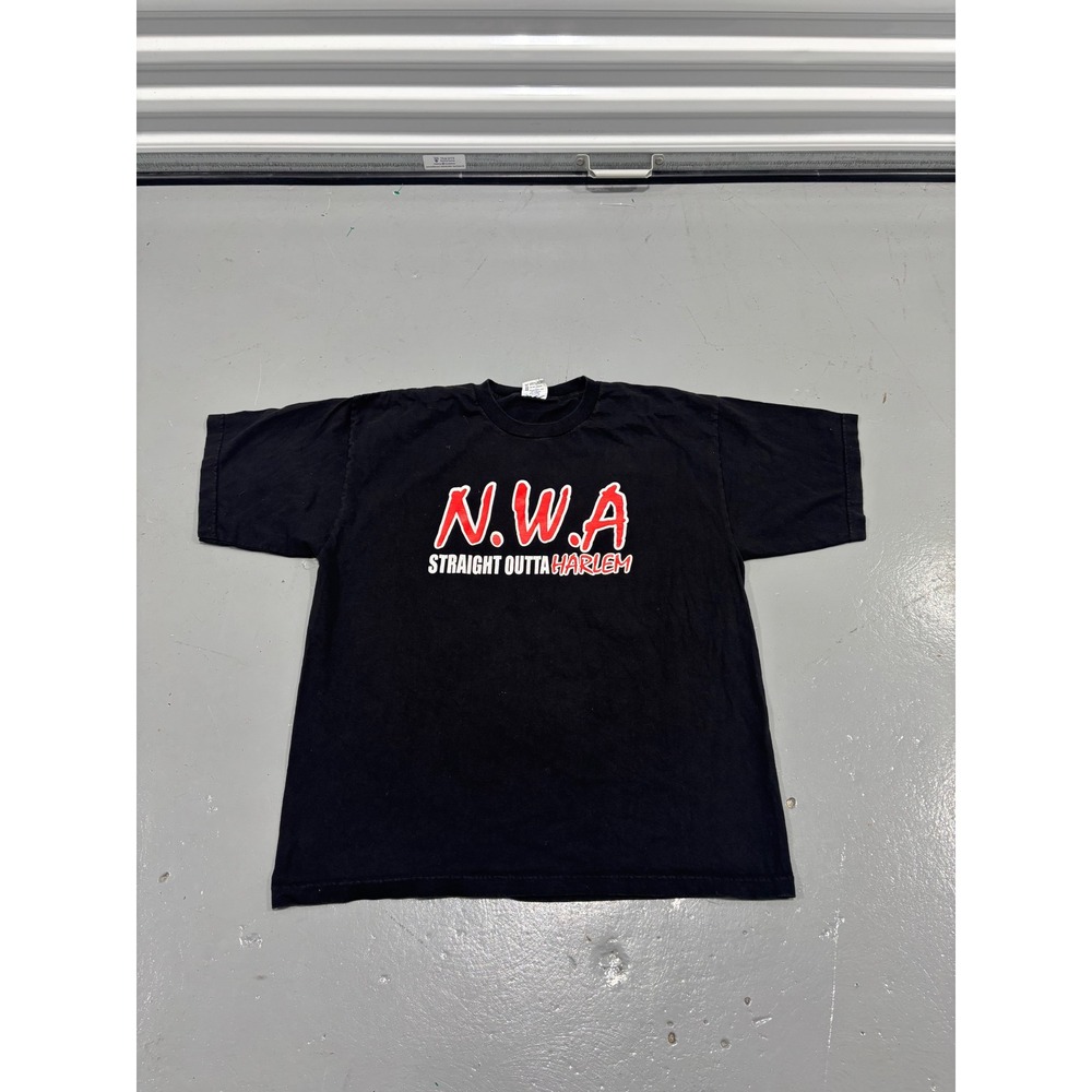 Bayside NWA Straight Outta Harlem Graphic T-Shirt Mens 2XL Black Heavyweight Tee